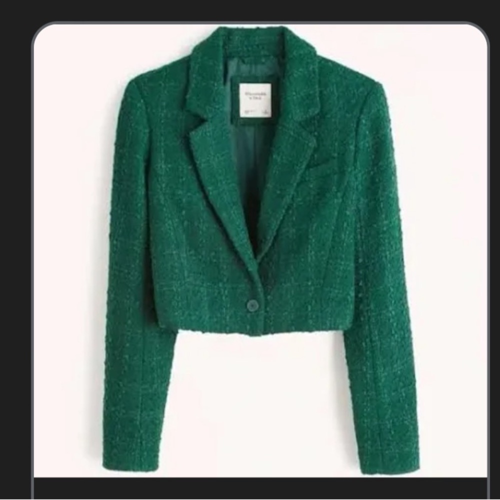 NWT Never Worn Abercrombie tweed crop blazer top